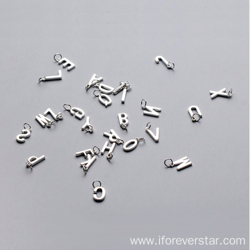 Sterling Silver Pendant Setting Letters A-Z Alphabet Pendant